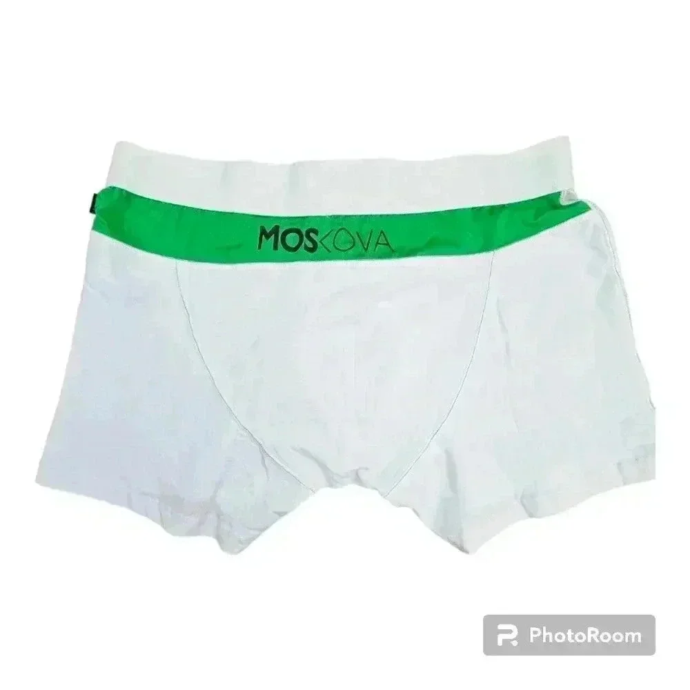 MOSKOVA M2 COTTON BOXER NWT 3 IN INSEAM WHITE STYLE # MCMUW001 XL